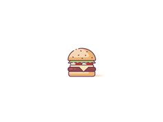 a hamburger with cheese and lettuce on it is shown in this minimalistic drawing