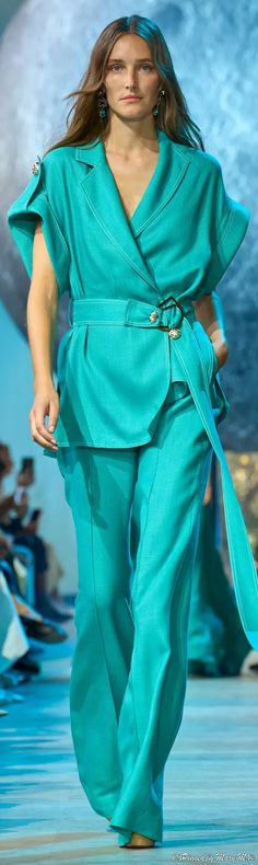 Eli Saab, Josephine Le Tutour, Turquoise Fashion, Ss 2024, Elie Saab Spring, Ladies Suits, Vs Models, Embroidery On Clothes, Fashion Chanel