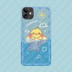 an iphone case with a cartoon character on it