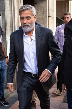 George Clooney Style, Older Mens Fashion, Black Beard