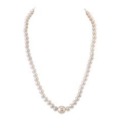 This chic strand necklace features 6.0-6.5mm, AAA quality white Freshwater oval pearls . Our pearls are strung and double-knotted with a gorgeous 11-12mm Oval pearl centerpiece and an adjustable sterling silver clasp with 16" to 18" length. Every necklace comes packaged in a beautiful jewelry gift box with a certificate of authenticity, perfect for gifting. Elegant Adjustable Pearl Necklace With Round Beads, Elegant Round Beads Pearl Necklace With Adjustable Fit, Adjustable Round Pearl Necklace For Formal Occasions, Adjustable Pearl Necklace For Formal Occasions, Adjustable Formal Pearl Necklace With Round Beads, Adjustable Pearl Necklace With Round Beads For Formal Occasions, Adjustable Single Strand Pearl Necklace, Elegant Adjustable Single Strand Pearl Necklace, Adjustable Round Elegant Pearl Necklace