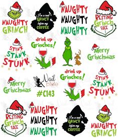 NAUGHTY GRINCH Christmas Nail Decal Art Water Slider Sticker - Etsy Grinch Games, Grinch Nails, Water Nails, Christmas Grinch, Nail Art Stickers Decals, Clear Nail Polish, Small Tattoos For Guys, Art Water