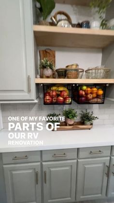 the kitchen is clean and ready to be used as a planter for some fruit