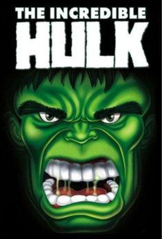 the incredible hulk movie poster with an angry face and green hair on it's head