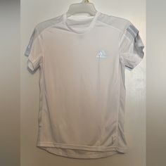 Brand New Adidas Shirt Still Has Tag Size Xs White Adidas Sporty T-shirt, Adidas White Sporty T-shirt, White Summer Sports Shirt, White Sporty Shirt For Summer, White Sporty Crew Neck Shirt, Sporty White Crew Neck Shirt, White Fitted Sporty T-shirt, Adidas White Fitted T-shirt, Fitted White Sports Shirt