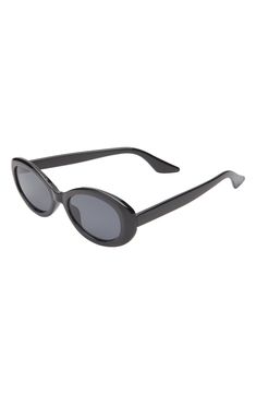 A glossy oval silhouette adds retro charm to full-coverage sunnies that will elevate your stylish looks. 52mm lens width; 17mm bridge width; 145mm temple length 100% UV protection Plastic Imported Not available for sale and shipment to Germany Oval Sunglasses, Fabric Gift Bags, Nordstrom Store, Free Fabric, Fabric Gifts, Uv Protection, Sunnies, Nordstrom, Perfect Gift