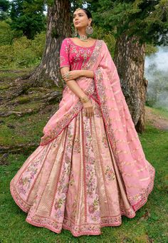 Light pink silk lehenga choli 6501 Desc: Style : Circular Lehenga Choli Color : Light Pink Fabric : Silk Work : Embroidery Sequence Wash Care : Dry clean Sleeve Style : Half Sleeve Long Sleeves : Done only in Custom Stitch Sleeves Lining : Done only in Custom Stitch Bust Size : 32 to 42 Inches Occasion : Wedding Mehendi Sangeet Engagement Reception Ceremonial Baby Shower Teej. With Express Free Shipping Buy Lehenga - Indian Party wedding and bridal Light pink silk lehenga c... Sangeet Function, Heavy Lehenga, Choli Dress, Baby Pink Color, Nikkah Dress, Pink Lehenga, Baby Pink Colour, Designer Baby, Indian Lehenga