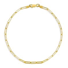 777236 - 14K Yellow Gold - Paperclip Bracelet 14k Gold Rectangular Paperclip Chain Bracelet, Formal Link Paperclip Bracelet With Lobster Clasp, Classic Link Chain Bracelet With Gold Clasp, Classic Chain Bracelet With Lobster Clasp, Classic Sterling Silver Bracelet With Paperclip Chain, Classic Oval Link Bracelets With Gold Clasp, Classic Jewelry With Rectangular Links And Gold Clasp, Classic Jewelry With Gold Clasp And Rectangular Links, 14k Gold Bracelet With Lobster Clasp For Formal Occasions