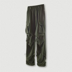 Elevate your fashion game with these stylish yet sophisticated ZODF High Street Double Knee Straight Paratrooper Cargo Pants. They feature a unique drawstring waistline for an adjustable fit, double knee high-rise detailing and multiple pockets for all your essentials. These pants provide a tailored look fit to flatter your figure while still providing the comfort you need. Military Style Full-length Parachute Pants With Multiple Pockets, Baggy Full-length Nylon Cargo Pants, Military Full-length Parachute Pants With Multiple Pockets, Full-length Parachute Pants With Multiple Pockets For Streetwear, Military Nylon Cargo Pants With Cargo Pockets, Quick Dry Pants, Hooded Shirt, Mens Hooded, Work Pants