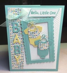 Handmade Baby Shower Cards, Baby Cards Handmade Boy, Baby Cards Stampin Up Ideas, Handmade New Baby Cards, Stampin Up Baby Boy Cards, New Baby Boy Cards Handmade, New Baby Handmade Cards, New Baby Cricut Cards