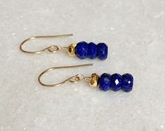 Diy Earrings Dangle, Lapis Earrings, Lapis Lazuli Earrings, Blue Lapis Lazuli, Blue Lapis, Gold Filled Earrings, Earrings Blue, Earrings Dangle, Diy Earrings