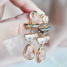 Boho Bridal Earrings Bohemian Wedding Long Earrings Bridal - Etsy Rustic Wedding Bridesmaids, Bohemian Fall Wedding, Bohemian Wedding Earrings, Blush Pink Earrings, Boho Bridal Earrings, Earring Long, Bridal Statement Earrings, Half Moons, Bridal Earring