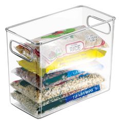 a clear container filled with lots of food