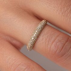 Diamond Pave Ring Pave Diamond Dome Ring / 14k Solid Gold Dome Diamond Ring / Statement Minimalist Solid Gold Ring / Handmade Ring / Signet Diamond Ring RING INFORMATION *  Metal: 14k Solid Gold or 18k Solid Gold *  Width: 4.00mm - 2.00mm *  Height: 2.10mm - 1.20mm * Average Weight: 2.60gr DIAMONDS * Type: Diamonds * Shape: Round * Number: 155 * Carat total weight: 0.35ct * Setting: French pave * Color: F/G * Clarity: VS2 * Symmetry/Cut: Excellent  Solid gold pieces are made to last forever. Since gold is one of the least reactive metals, it scratches less and doesn't wear out as easily. 14k will not oxidize or discolor, so you can wear your jewelry every day, everywhere.  I only work with high-quality, enduring materials, from precious metals to chains, set with genuine gemstones and ethi Luxury Jewelry Brands, Gold Armband, Pave Diamond Ring, Solid Gold Ring, Dome Ring, Average Weight, Pave Ring, Solid Gold Rings, Domed Ring