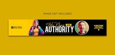 a yellow banner with an image of two women singing and the words authority on it