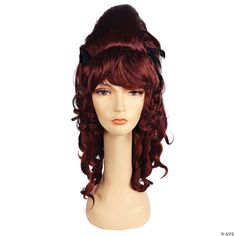 Tall beehive style wig with long curly sides. Synthetic wig fits most adults. 60s Glamour, Wig Brown, Style Wig, Retro Glamour, Halloween Express, Themed Events, Costume Wigs, Costume Shop, Synthetic Wig