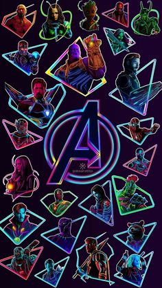 the avengers stickers are all different colors