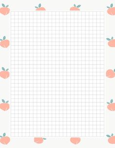 an apple grid paper with peaches on it