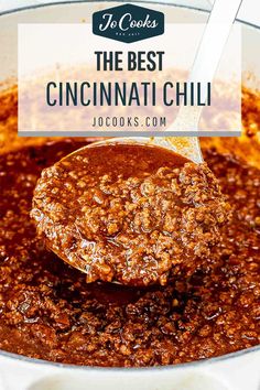 the best chili sauce in a pot with a spoon