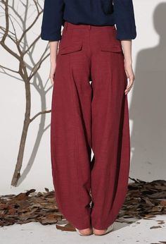 red pant linen pant maxi pant womens pants loose fitted Bohemian Linen Wide Leg Pants With Pockets, Bohemian Wide Leg Linen Pants With Pockets, Bohemian Wide Leg Pants With Pockets, Bohemian High-waisted Wide Leg Pants With Pockets, Linen Wide-leg Harem Pants With Pockets, Linen Harem Pants With Pockets, High-waisted Wide Leg Linen Pants With Side Pockets, Ankle-length Linen Harem Pants With Pockets, Wide Leg Ramie Bottoms With Pockets