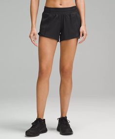 Hotty Hot Low-Rise Lined Short 4" | Women's Shorts | lululemon Lululemon Athletic Fit Moisture-wicking Bottoms, Lululemon Running Bottoms, Casual Lululemon Athletic Shorts For Sports, Lululemon Athletic Fit Training Bottoms, Lululemon Go-dry Short Bottoms, Lululemon Sporty Activewear With 5-inch Inseam, Lululemon Sports Bottoms With Built-in Shorts, Lululemon Training Bottoms With Short Leg, Lululemon Functional Short Leg Bottoms