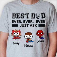 These exquisitely personalized shirts will make your day a little extraordinary and meaningful. They're also great gifts for Mother's Day, Father's Day, Birthdays, Christmas, Halloween, and other significant events to make your loved ones feel even more special. Product details: Material: 100% cotton for basic tee, 55% cotton/ 45% polyester for hoodie, and 50% cotton/ 50% polyester for sweatshirt. The item is proudly printed in the US, true to size and unisex fit. Taped neck and shoulders; teara Funny Personalized T-shirt For Father's Day, Personalized Crew Neck T-shirt For Father's Day, Themed Crew Neck T-shirt For Gift, Customizable Tops For Father's Day, Novelty Custom Print T-shirt For Gift, Themed Crew Neck T-shirt As Gift, Themed Letter Print T-shirt For Gift, Themed Letter Print T-shirt Gift, Funny Customizable T-shirt For Gifts