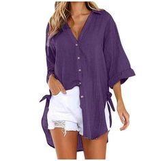 Womens Loose Button Long Shirt Dress Cotton Ladies Casual Tops T-Shirt Blouse SizeUSUKEUBustLengthSleeveM61036101cm/39.76''86cm/33.86''39cm/15.35''L81238106cm/41.73''87cm/34.25''40cm/15.75''XL101440111cm/43.70''88cm/34.65''41cm/16.14''XXL121642115cm/45.28''89cm/35.04''42cm/16.54''XXXL141844120cm/47.24''90cm/35.43''43cm/16.93''Size:MUS:6UK:10EU:36Bust:101cm/39.76''Length:86cm/33.86''Sleeve:39cm/15.35''Size:LUS:8UK:12EU:38Bust:106cm/41.73''Length:87cm/34.25''Sleeve:40cm/15.75''Size:XLUS:10UK:14EU: Vestidos Pin Up, Kimono Floral, Long Sleeve Swimwear, Womens Tops Summer, Women Tunic Tops, Long Shirt Dress, Loose Shirts, Linen Blouse, Summer Fabrics