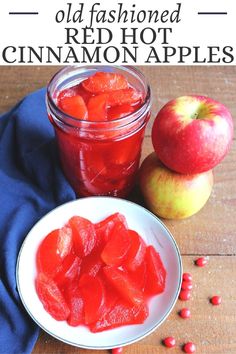 an image of homemade old fashioned red hot cinnamon apples