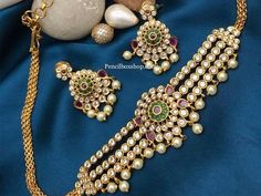 Cz Temple choker  Necklace Set | Temple jewelry | Indian Jewelry |Statement jewelry / gold necklace/ one gram jewelry / South Indian jewelry Gold Jewelry Sets With Stone Work For Anniversary, Gold Stone Work Anniversary Jewelry Sets, Gold Plated Choker Necklace For Wedding, Celebration Temple Jewelry Choker With Hand Set, Festive Gold Choker With Jewels, Festive Gold Jeweled Choker, Gold Jeweled Round Choker, Gold Choker With Jewels For Celebrations, Gold Jeweled Choker For Celebrations