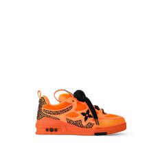 LOUIS VUITTON® - Lv Skate Sneaker - Orange Micro Bags, Slouchy Bag, Louis Vuitton Official Website, Leather Denim, Tiny Studs, Buckle Shoes, Louis Vuitton Official, Shoe Boot Sandals, Louis Vuitton Shoes