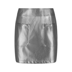 Mini skirt with front pockets in vegan, silver leather. Main fabric: 100% vegan leather Lining: 100% viscose Main fabric: 100% vegan leather Lining: 100% viscose Silver Leather Skirt, Silver Textured Leather Bag, Elegant Silver Mini Skirt, Silver Shiny Mini Skirt, Glamorous Metallic Fitted Mini Skirt, Knit Loungewear, Stocking Fillers For Him, Stocking Fillers For Her, Earring Sale