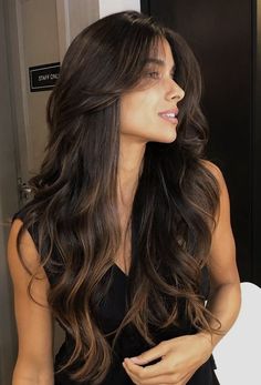 Long Brown Hair With Layers Wavy, Hug Haircut Long Hair, Hair Cuts 2024 Long Hair, Hug Haircut, Rambut Brunette, Haircuts For Long Hair With Layers, Brown Hair Looks, Hair Inspiration Long, Wavy Haircuts