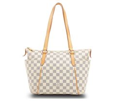 Your purchase of a Pre-Owned Designer Handbag will include an attached authentication tag, ensuring it has met the highest of standards and verifying its authenticity. All returns must include this authentication tag still attached to the item.  Infuse a little luxury into your day with this pre-owned Monogram Totally Damier Azur PM White Tote Bag featuring an iconic coated canvas design and spacious interior to hold all of your necessities while you're on the go. From Louis Vuitton. Luxury Everyday Pre-owned Shoulder Bag, Louis Vuitton Totally, Fitness Jewelry, Pre Owned Louis Vuitton, White Tote Bag, Saint Michael, Gifts For Sports Fans, Baby Trend, White Tote