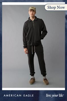 Super soft cotton fleece/Collared neck/Quarter-zip closure/Front welt pockets/Ribbed cuffs & hem Casual Half-zip Sweats For Loungewear, Casual Half-zip Sweatshirt With Ribbed Cuffs, Cotton Polo Sweater With Ribbed Cuffs For Streetwear, Half-zip Sweatshirt With Pockets For Loungewear, Relaxed Fit Half-zip Sweatshirt For Loungewear, Loungewear Half-zip Sweatshirt With Pockets, Casual Sweats With Ribbed Collar, Casual Relaxed Fit Half-zip Sweats, Relaxed Fit Half-zip Outerwear With Ribbed Collar