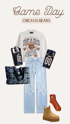 Looking to rep your team on game day? Our Chicago Bears football game day outfit ideas have you covered! From comfy jerseys to stylish hoodies and trendy accessories, we’ve got the perfect looks to show off your Bears pride. Personalize your outfit with your name or favorite player’s number for a unique touch. Whether you’re at Soldier Field or watching with friends, you’ll be ready to support the Bears in style this football season! Football Game Day Outfit, Day Outfit Ideas, Chicago Bears Football, Bear Pride, Soldier Field, Stylish Hoodies, Team Jersey