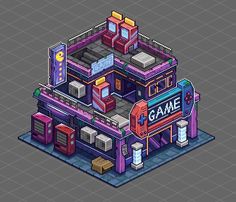 the game shop is shown in this low polygonal style, and it's colorfully colored