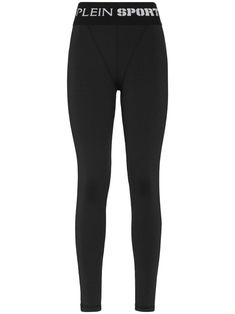 black stretch-design seam detailing high-rise elasticated waistband ankle-length Sport Logo, Versace Outfit, Performance Leggings, Iconic Bags, Sports Logo, Ski Wear, Lady Dior, Black Stretch, Black Leggings