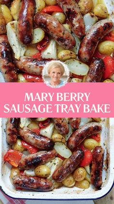 Mary Berry Sausage Tray Bake Sausage Traybake Recipes, Sausage Tray Bake, Sausage Meals, Sausage And Potato Bake, British Food Traditional, Foil Pack Meals