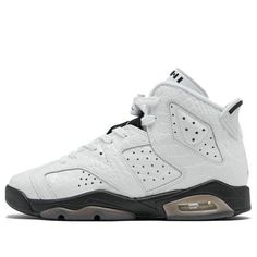 (BG) Air Jordan 6 Retro 'Alligator' 384665-110 (AJ6/SNKR/High Top/Basketball) White Basketball Shoes With Embossed Logo And Round Toe, White Basketball Shoes With Embossed Logo, Basketball Shoes With Embossed Logo And Round Toe, Sports Basketball Shoes With Embossed Logo, White Sporty Basketball Shoes With Embossed Logo, Sporty Jordan Shoes With Perforations For Sports, Sporty Synthetic Jordan Shoes With Perforations, Casual Jordan Shoes Scratch-resistant For Sports, Casual Scratch-resistant Jordan Shoes For Sports