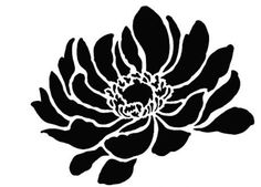 a black and white flower on a white background