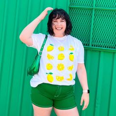 Add This Oversized Tee To Your Cart For Your Next Adventure! There Is Nothing As Cute As Fruit Print And This T-Shirt Is No Exception! We Love Pairing Graphic Tees With Colorful Biker Shorts, Fun Skirts, And Denim. With Its Perfectly Oversized Fit, Fun Lemon Print, And Breathable Fabric, It Is Hard Not To Fall In Love. The Cutest Lemon Print Ever Perfectly Oversized When You Order Your True Size Lightweight Fabric That Is A Breathable Cotton 100% Cotton Kristin Is 5'8 Wearing A Size S/M And Typi Yellow T-shirt With Lemon Print For Spring, Casual Neon Yellow Short Sleeve Tops, Casual Yellow Tops With Lemon Print, Casual Neon Yellow Cotton Tops, Casual Lemon Tops For Summer, Casual Neon Yellow Cotton T-shirt, Casual Crew Neck Top With Lemon Print, Casual Relaxed Fit Top With Lemon Print, Casual Relaxed Fit Lemon Print Tops