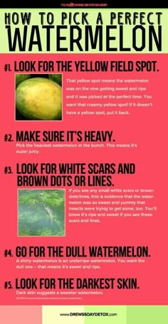 how to pick a perfect watermelon for the yellow field spot, and make sure it's heavy