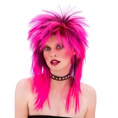 80s Glam Rock Wig – Bold, Bright, and Ready to Rock! Turn up the volume and make a statement with this stunning 80s Glam Rock Wig in vibrant hot pink! Perfect for fancy dress parties, music-themed events, or 80s-inspired costumes, this eye-catching wig is sure to get you noticed. Channel your inner rockstar and embrace the rebellious spirit of the 80s! Product Highlights: Bold Design: Features a spiky, layered cut in striking hot pink, perfect for recreating iconic 80s rock looks. Comfortable Fit: Includes a breathable net lining to keep the wig securely in place and comfortable for long wear. Versatile Use: Ideal for 80s fancy dress parties, Halloween, glam rock events, and music-themed costumes. Perfect For: 80s fancy dress parties Halloween costumes Music-themed events Glam rock and pun Pink Fancy Dress, 80s Wig, 90s Fancy Dress, 80s Glam Rock, Fancy Dress Wigs, 80s Fancy Dress, 80s Rocker, Halloween Party Accessories, Wicked Costumes