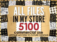 all files in my store are 500 commercial use life time access to future designs,