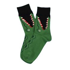 Sizes 10-13 (Adult Large), 9-11 (Adult Medium), 6-8 (Adult Small) Men's Shoe (8-12) ,Women's Shoe (5-10) or Ages 8-11 (Shoe Size 2-5) Awesome socks! See you later, in these Alligator Ankle Biter Socks. 85% Peruvian Cotton, 10% Nylon, 5% Spandex Attention getting design - Guaranteed to start a conversation. Up your Sock Game with these fun socks! Unisex High quality fabric that will not rip or tear - Very Comfortable Best if washed in cold water. With your purchase, the Sock Panda donates socks t Socks Funny, Weird Socks, Sock Design, Fun Socks, Ugly Socks, Donut Socks, Silly Socks, Funky Socks, Comfortable Socks