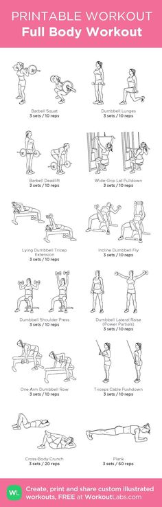 the printable workout poster shows how to do an exercise