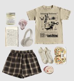 Style Inspo Board, Clothing Boards Outfits, Cute Outfit Collage, Tomboy Style Outfits Summer, Cute Skirt Outfits For Summer, Skirt Outfits Vintage, Dream Clothes Aesthetic, Roadtrip Outfit Summer, Nerd Aesthetic Outfit