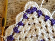 the crochet pattern is being worked on