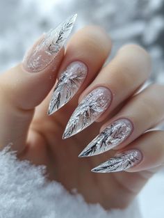 Icy Nails Winter, Holiday Nails Winter, Winter Manicure, Winter Nails Acrylic, Sweater Nails, Winter Nail Designs, Holographic Nails, Haircuts For Fine Hair