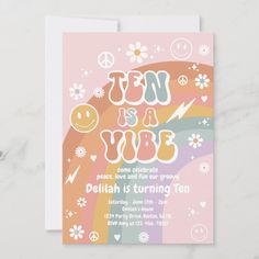 a card with the words ten is a word on it